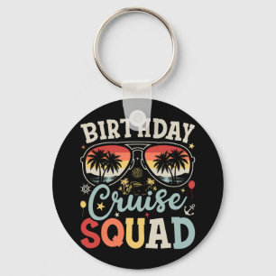 Birthday Cruise Squad Group Family Matching Circle Key Ring