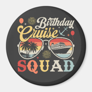 Birthday Cruise Squad Group Family Matching Circle Magnet