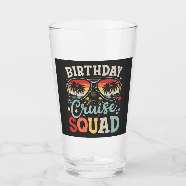 Birthday Cruise Squad Group Family Matching DK Glass (Front)