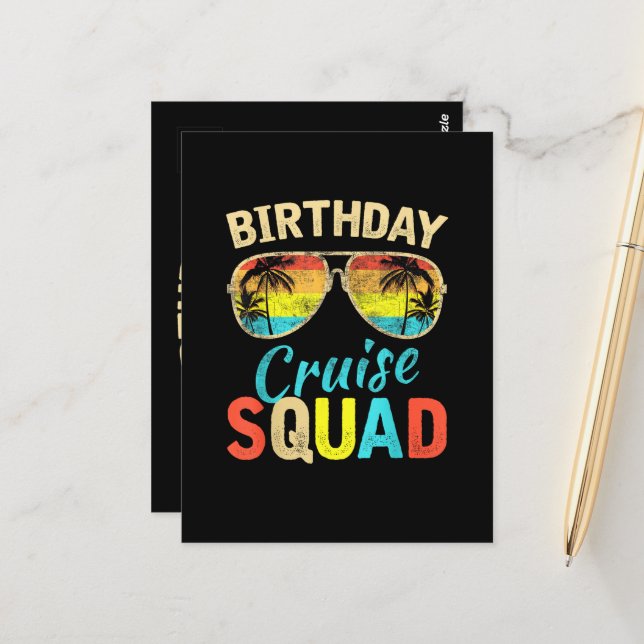 Birthday Cruise Squad Postcard (Front/Back In Situ)
