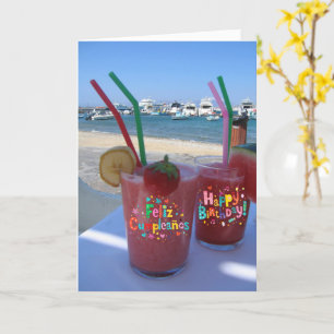 Birthday/Cumpleaños Strawberry Daiquiris - card