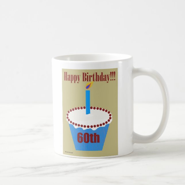 Birthday Cupcake 60th Coffee Mug (Right)