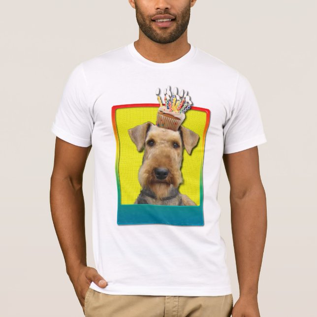 Birthday Cupcake - Airedale T-Shirt (Front)