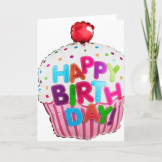 BIRTHDAY CUPCAKE BALLOON CARD