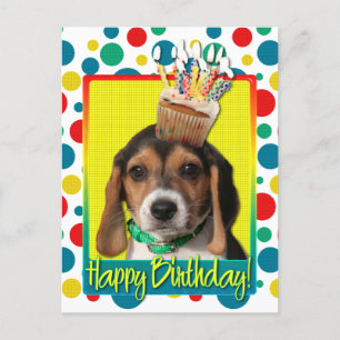 Birthday Cupcake - Beagle Puppy - Chloe Postcard