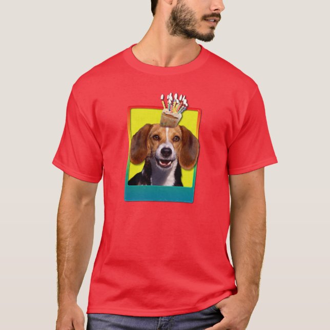 Birthday Cupcake - Beagle T-Shirt (Front)