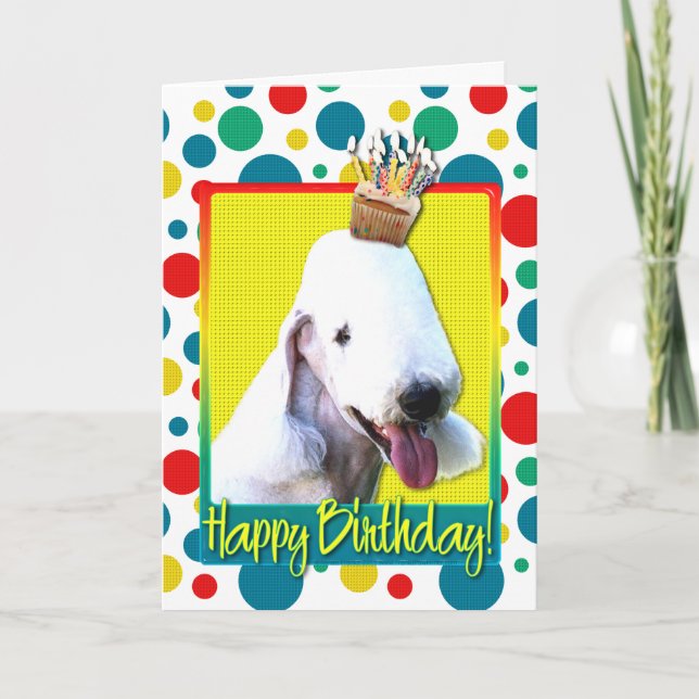 Birthday Cupcake - Bedlington Card (Front)