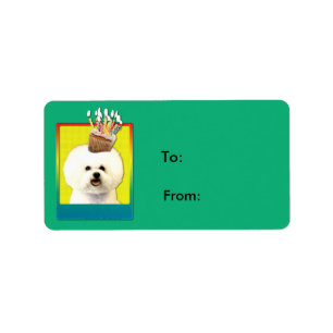 Birthday Cupcake - Bichon Frise Label