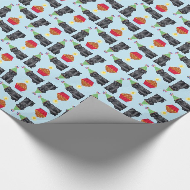 Birthday Cupcake Black Lab Wrapping Paper (Corner)