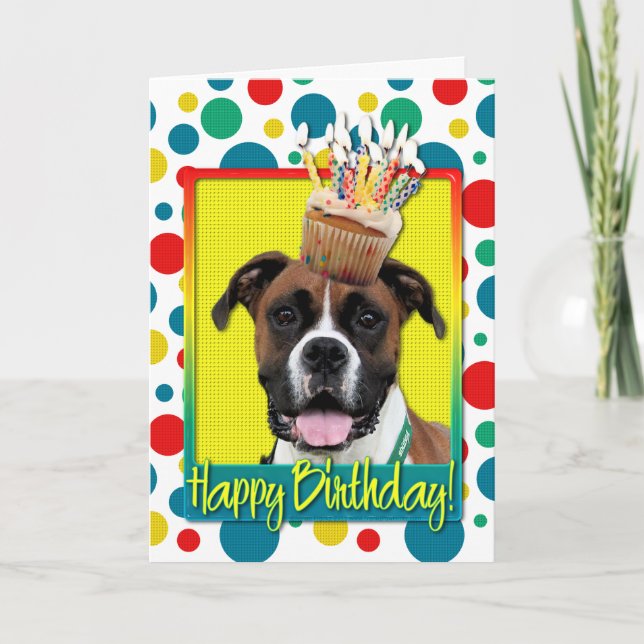 Birthday Cupcake - Boxer - Vindy Card (Front)
