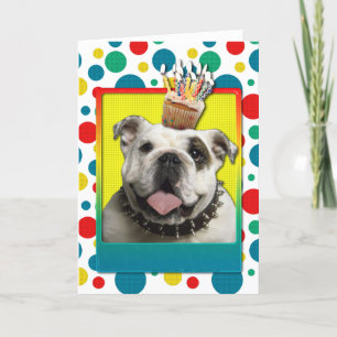 Birthday Cupcake - Bulldog - Light Card