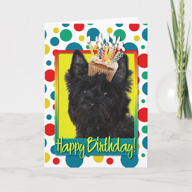 Birthday Cupcake - Cairn Terrier - Rosco Card (Front)