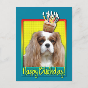 Birthday Cupcake - Cavalier - Blenheim Postcard
