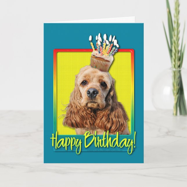 Birthday Cupcake - Cocker Spaniel Card (Front)