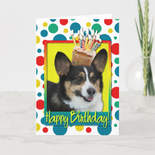 Birthday Cupcake - Corgi Card