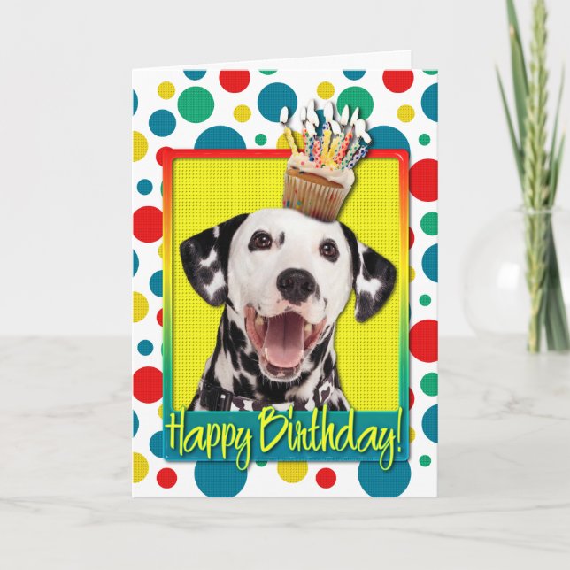 Birthday Cupcake - Dalmatian Card (Front)