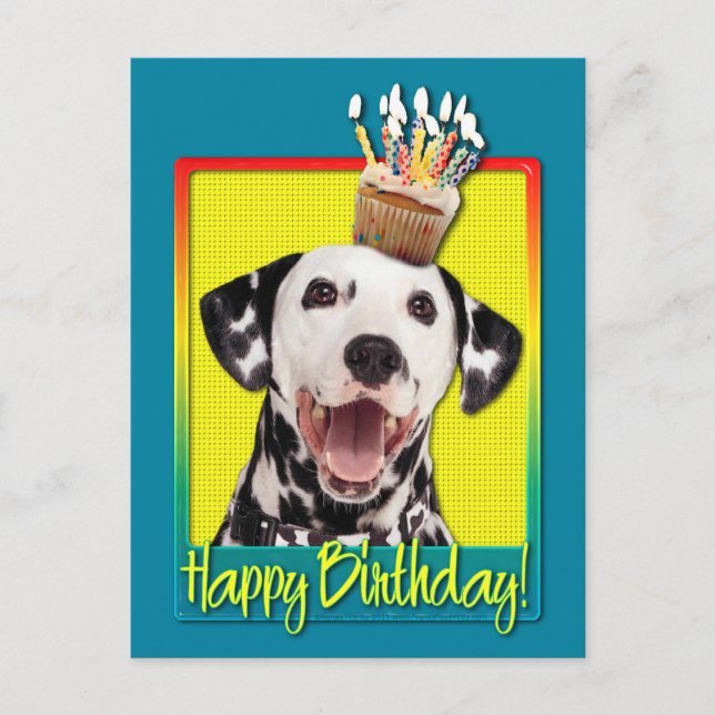 Birthday Cupcake - Dalmatian Postcard (Front)