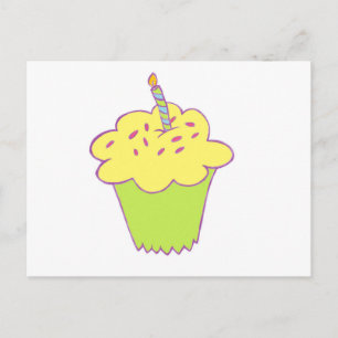 Birthday cupcake design postcard