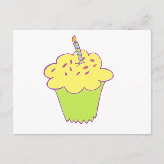 Birthday cupcake design postcard (Front)