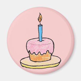 "Birthday Cupcake" Fridge Magnet