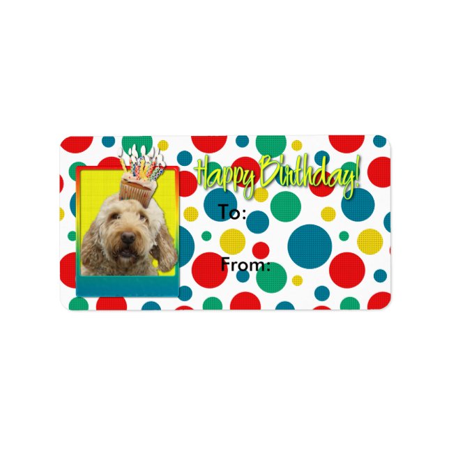Birthday Cupcake - GoldenDoodle Label (Front)