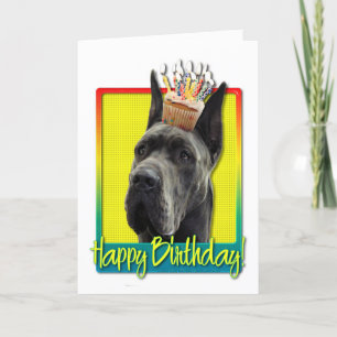 Birthday Cupcake - Great Dane - Grey Card