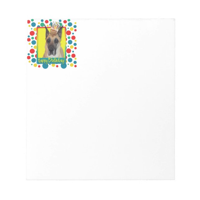 Birthday Cupcake - Great Dane Notepad (Front)