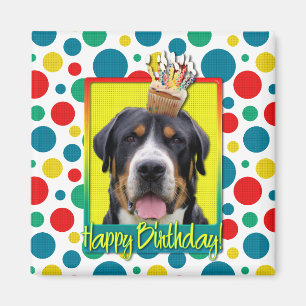 Birthday Cupcake - Greater Swiss Mountain Dog Magnet