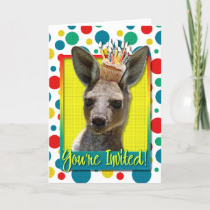 Birthday Cupcake - Kangaroo Invitation