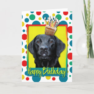 Birthday Cupcake - Labrador - Black - Gauge Card