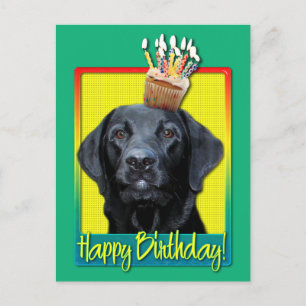 Birthday Cupcake - Labrador - Black - Gauge Postcard