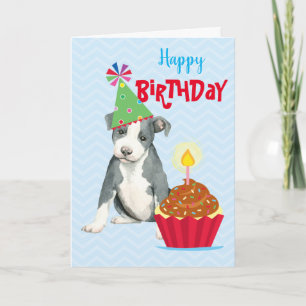 Birthday Cupcake Pit Bull Card