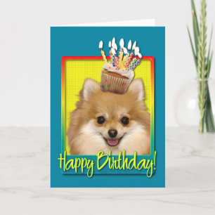 Birthday Cupcake Pomeranian Card