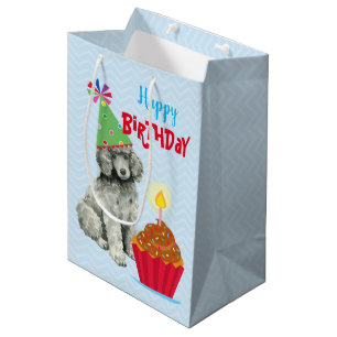 Birthday Cupcake Poodle Medium Gift Bag