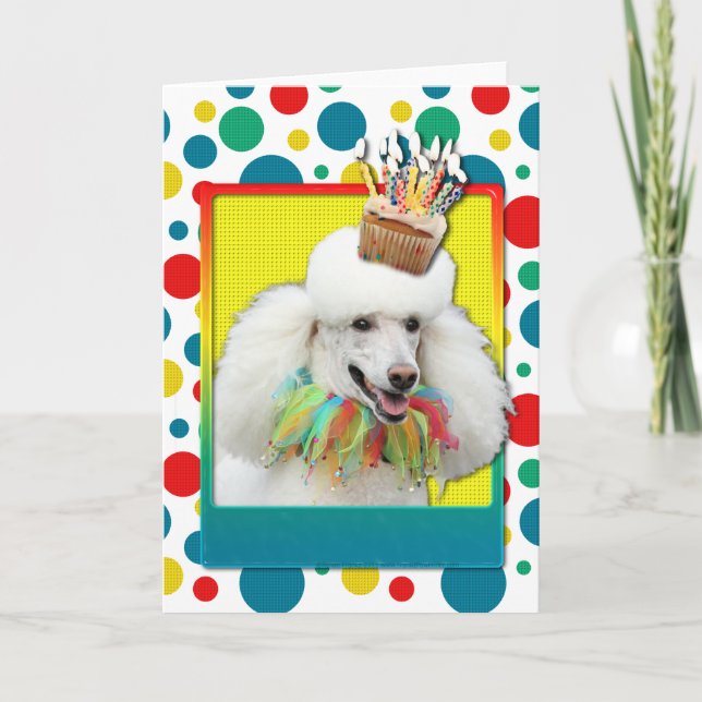 Birthday Cupcake - Poodle - White Card (Front)