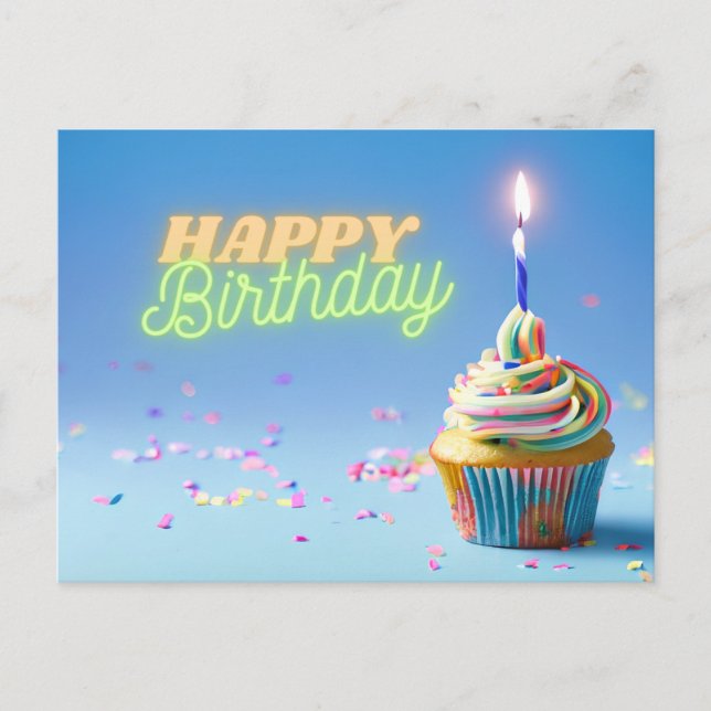 Birthday Cupcake Postcard (Front)
