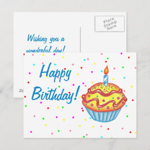 Birthday Cupcake Postcard