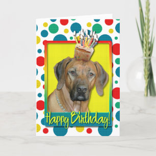 Birthday Cupcake - Rhodesian Ridgeback Card