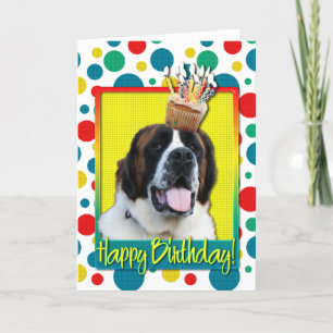Birthday Cupcake - Saint Bernard - Mae Card