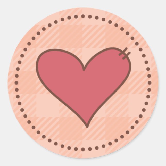 Birthday Cupcake Topper Sticker - Red Heart (Front)