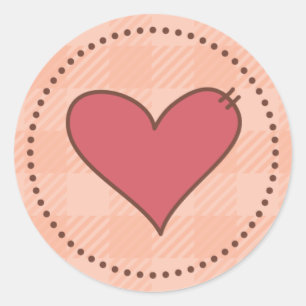 Birthday Cupcake Topper Sticker - Red Heart