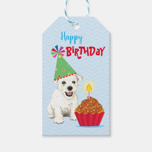 Birthday Cupcake Westie Gift Tags