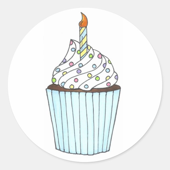 Birthday Cupcake with Candle Stickers (Front)