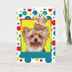 Birthday Cupcake - Yorkshire Terrier Card