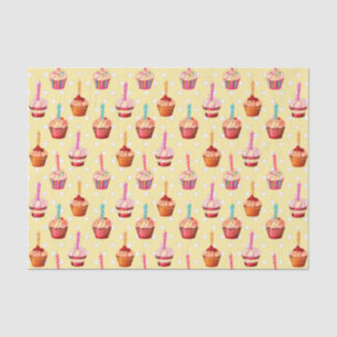 Birthday Cupcakes and Polka Dot Tissue Paper