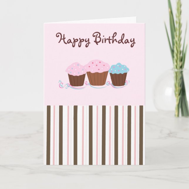 Birthday Cupcakes Card (Front)