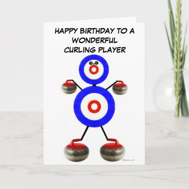 Birthday Curling Player Card (Front)