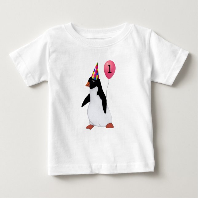 Birthday Custom Age Penguin Shirt (Front)
