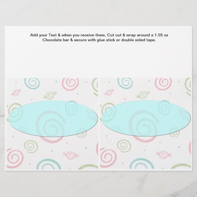 Birthday Custom Candy Bar Wrappers Party favours (Front)