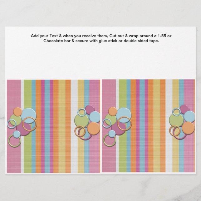 Birthday Custom Candy Bar Wrappers Party favours (Front)